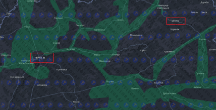 Чернігів та Шостка на карті
