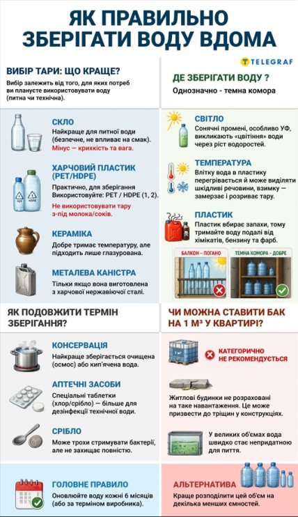 Як правильно зберігати воду