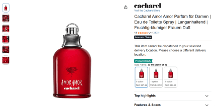 парфюм Amor Amor Eau de Toilette