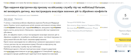 Скриншот петиції з сайту Кабміну