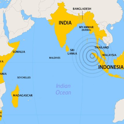 Карта землетрясения 2004 года