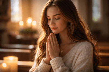 Дівчина молиться