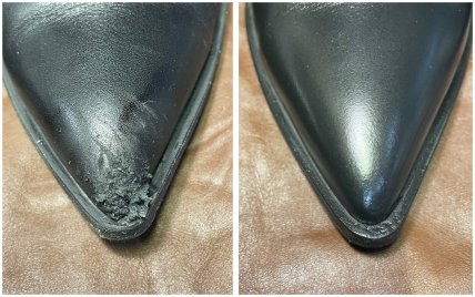 обувь до ремонта и после
