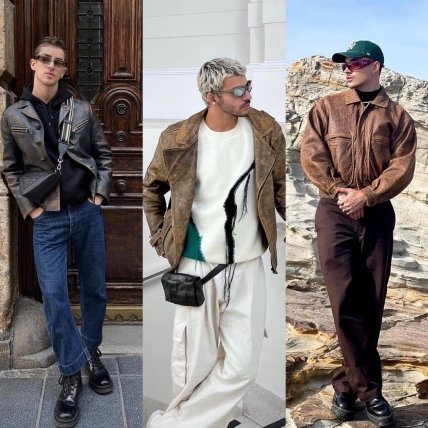 хлопці у шкіряній куртці