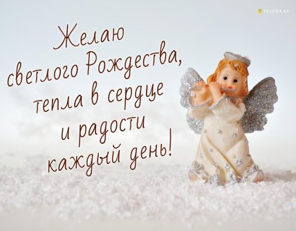 открытка желаю светлого рождества