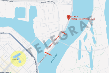 Де стоїть знак швидкості 80 км на год на вулиці Набережно-Рибальській