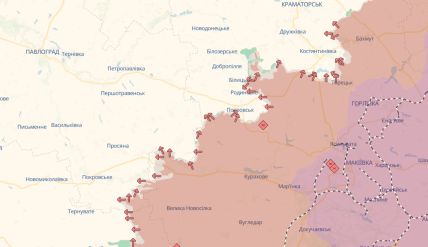 Карта, где идут бои в Донецкой и Днепропетровской областях 03.10.2025