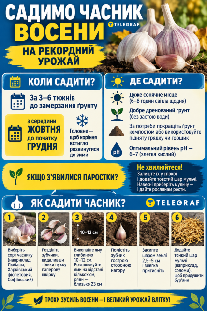 Когда и как правильно сажать чеснок на зиму