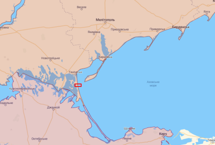 Счастливцево на карте оккупированной территории Украины