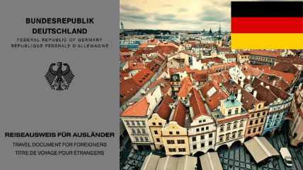 Фото сірий паспорт в Німеччині Reiseausweis für Ausländer