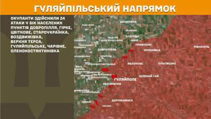 Возведение с Гуляйпольского направления на утро 8 июля