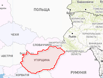 Венгрия на карте