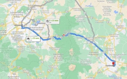 Шоссе между Мехико и Пуэбла