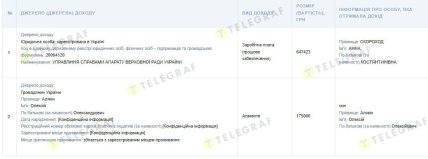 Скріншот з декларації Скороход