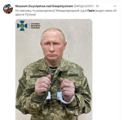 Скриншот з мемом про путіна