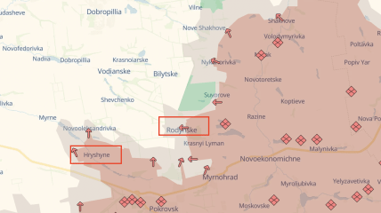 Гришине та Родинське на карті Deep State