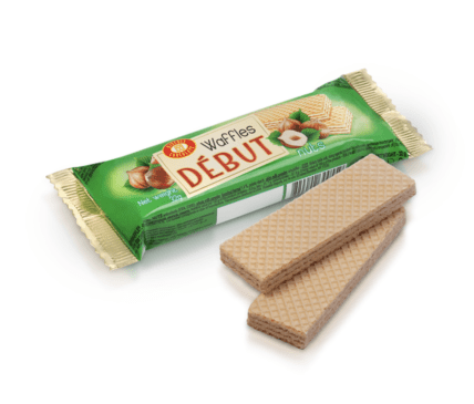 Новый дизайн вафель Дебют ореховый вкус