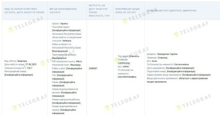 Скріншот з декларації Скороход