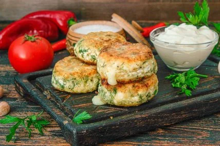 Соленые сырники с пармезаном и зеленью