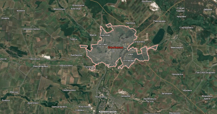 карта Славянск