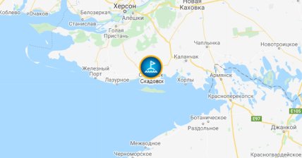 Скадовськ на карті