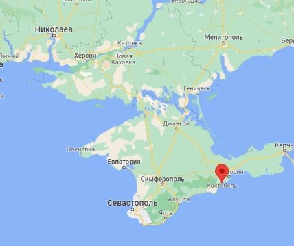 Коктебель на карте Украины