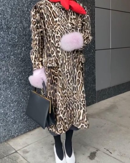 Образ с леопардовым пальто и варежками