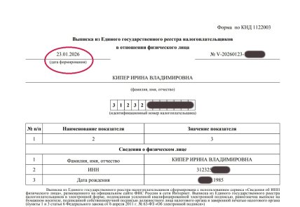 Базы РФ показывают, что ИНН Ирины Кипер до сих пор активен