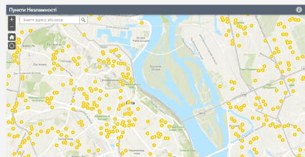 Карта Пунктов Незламности в Киеве