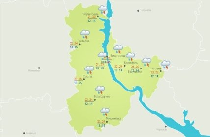 Прогноз погоды в Киеве на 27 августа