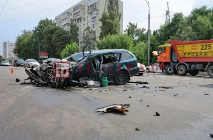 Киев, ДТП на Соломенской улице 17 июля