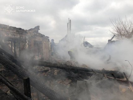 Последствия обстрела пригорода Запорожья