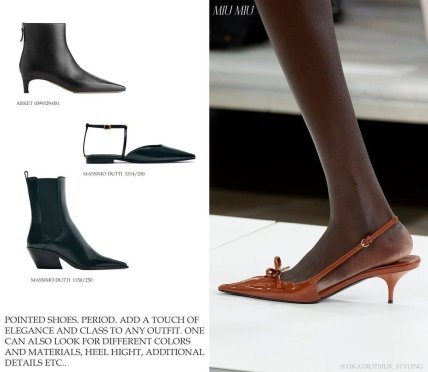 Обувь с острым носком