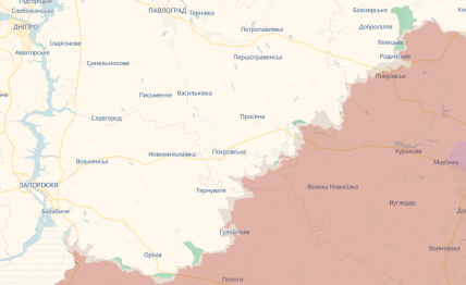 Карта, где идут бои на границе Днепропетровской области