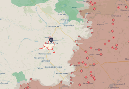 Ситуация в Краматорском районе на карте deepstate