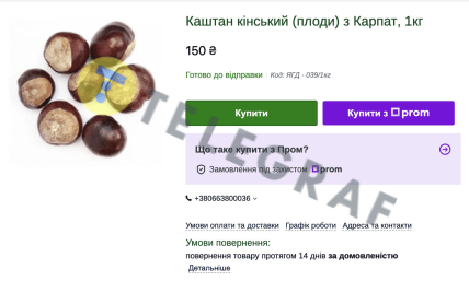 Купити каштани в Україні