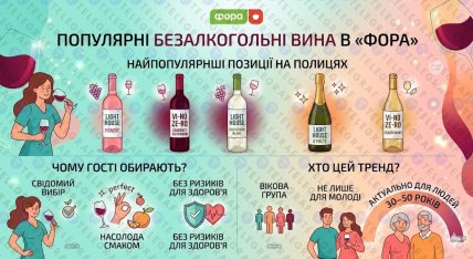 Топ-5 безалкогольних вин у "Фора"