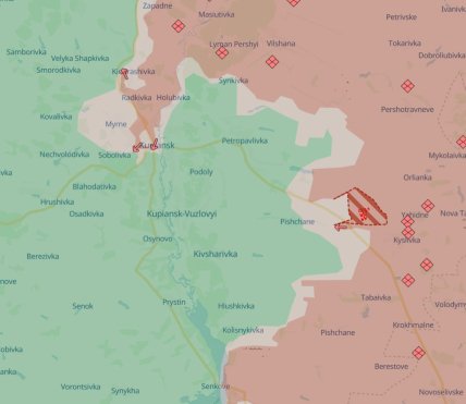 Продвижение россиян в Харьковской области на карте Deep State