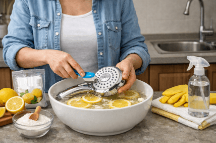 лійка душа, вапняний наліт, лимони