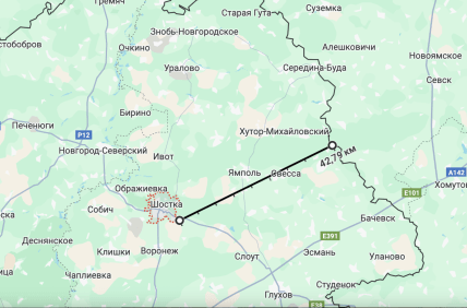 Шостка на карте
