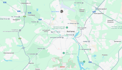 бєлгород дубове карта