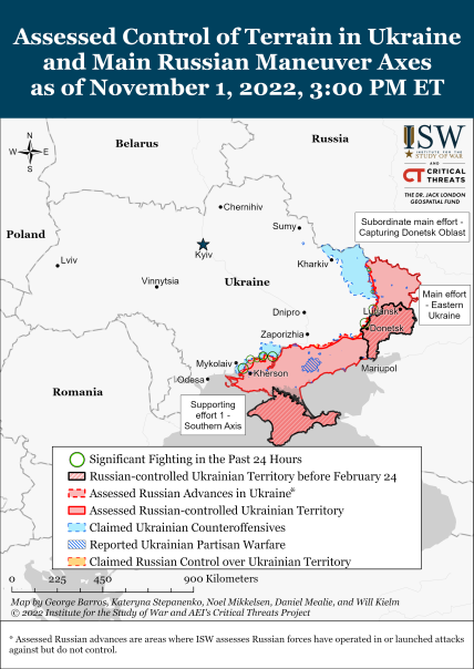 Карта боїв в Україні 2 листопада