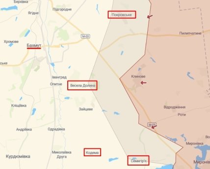 Карта боїв за Донбас 15.07.2022