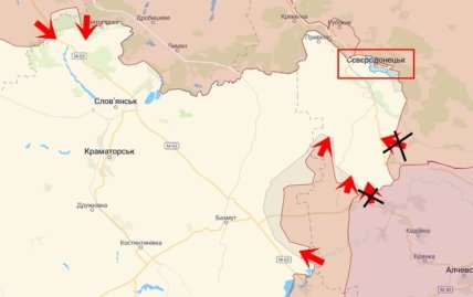 Карта бойових дій Сєвєродонецьк та Слов'янськ 09.06.2022