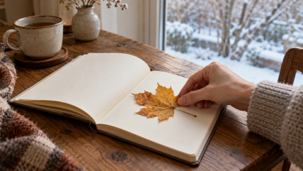 Осенний лист в книге