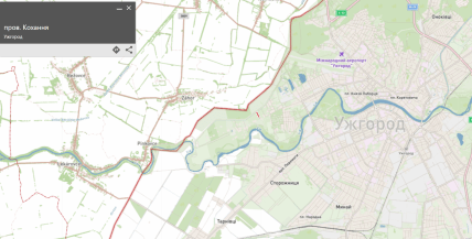 провулок Кохання на мапі Ужгорода