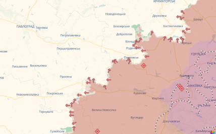 Карта, где идут бои в Донецкой и Днепропетровской областях 11.10.2025