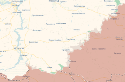 Карта бойових дій на адмінкордоні Дніпропетровської області 14.03.2026