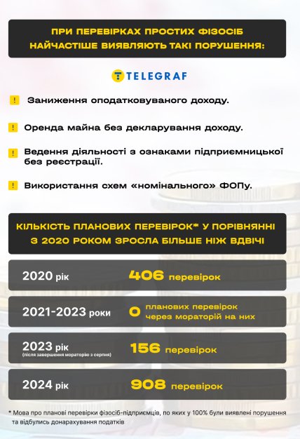 Порушення, виявлені при перевірці фізосіб