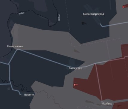 Фото напрямок просування супротивника між річками Ворона та Вовча